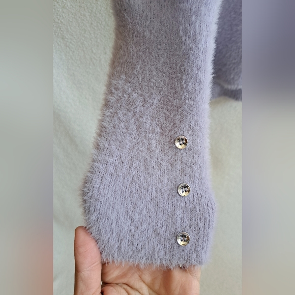 Women's Love Scarlett Lavendar Purple Pull Over Cowl Neckline Sweater - Picture 4 of 11